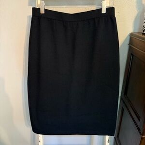 St. John Basics Wool Black Pencil Skirt Size 8 Made in USA